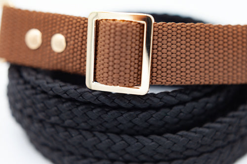 Brunt halsband 25 mm