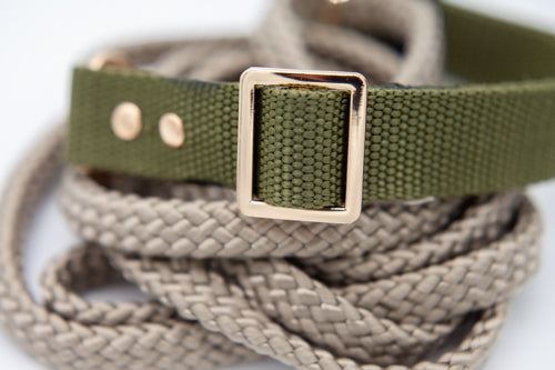 Olivgrönt halsband 25 mm