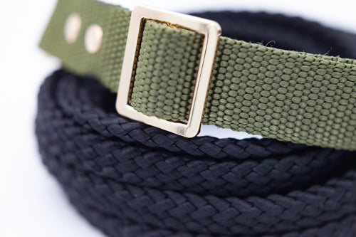 Olivgrönt halsband 25 mm