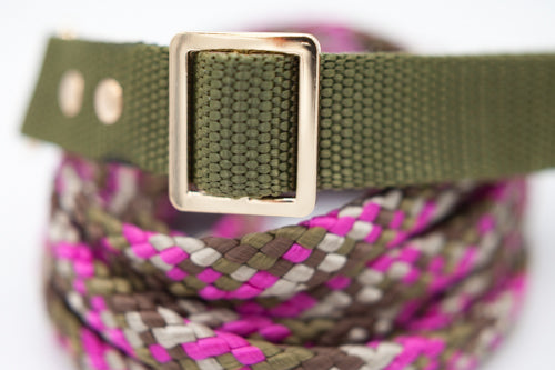 Olivgrönt halsband 25 mm